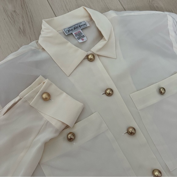 SOLD VTG Saks Fifth Avenue Silk Blouse NWT - Picture 3 of 9